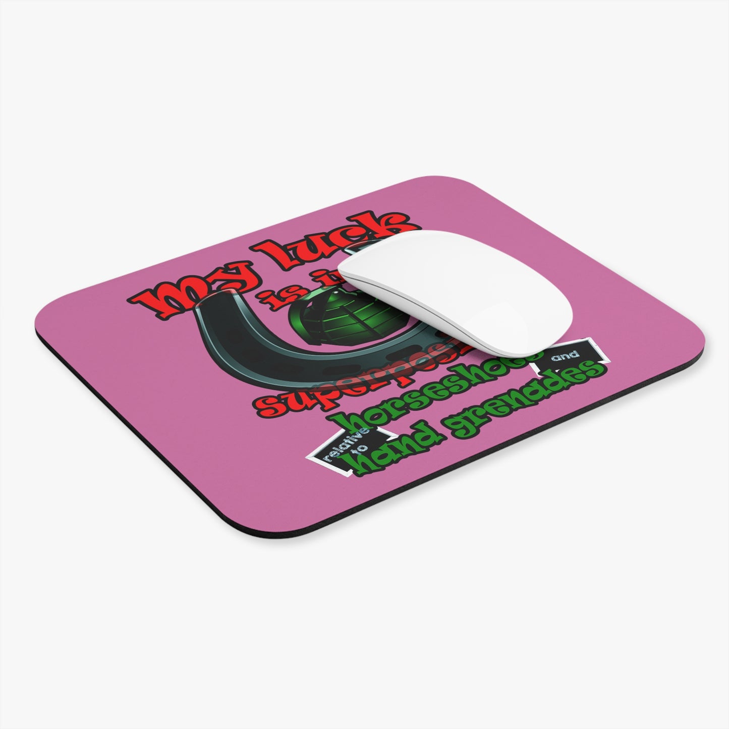 my luck - Mouse Pad (Rectangle) (light pink)