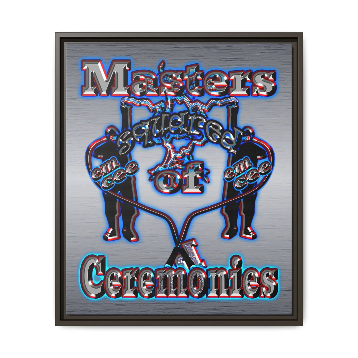 em cee squared - framed canvas art (brushed nickel)