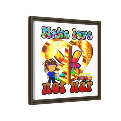 love peace - framed canvas art (white)