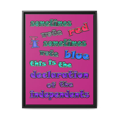 declaration of the independents - framed canvas art (pink)