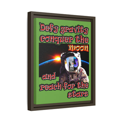 defy conquer reach - framed canvas art (green)
