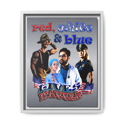 rw&b lives matter - framed canvas art (brushed nickel)