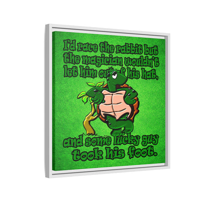 turtle race - framed canvas art (green turf)