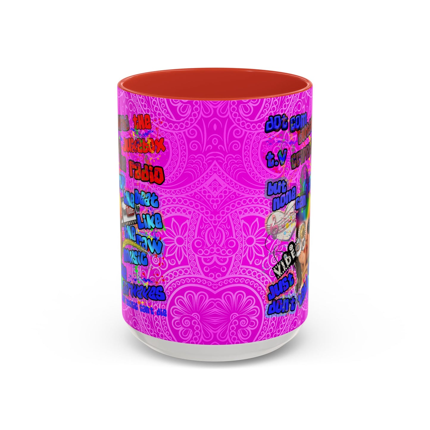 drop the beat - Accent Mug (pink swirl)