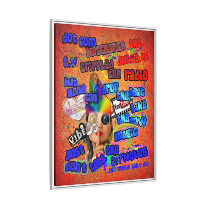 drop the beat - framed canvas art (burnt orange)