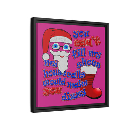 santa's shoes - framed canvas art (pink)