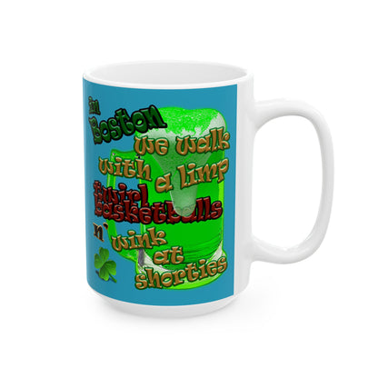celtics logo - White Mug (turquoise)