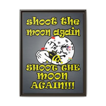 shoot the moon again - framed canvas art (grey-light grey)