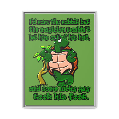 turtle race - framed canvas art (green)