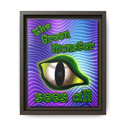 green monster - framed canvas art (purple wave)