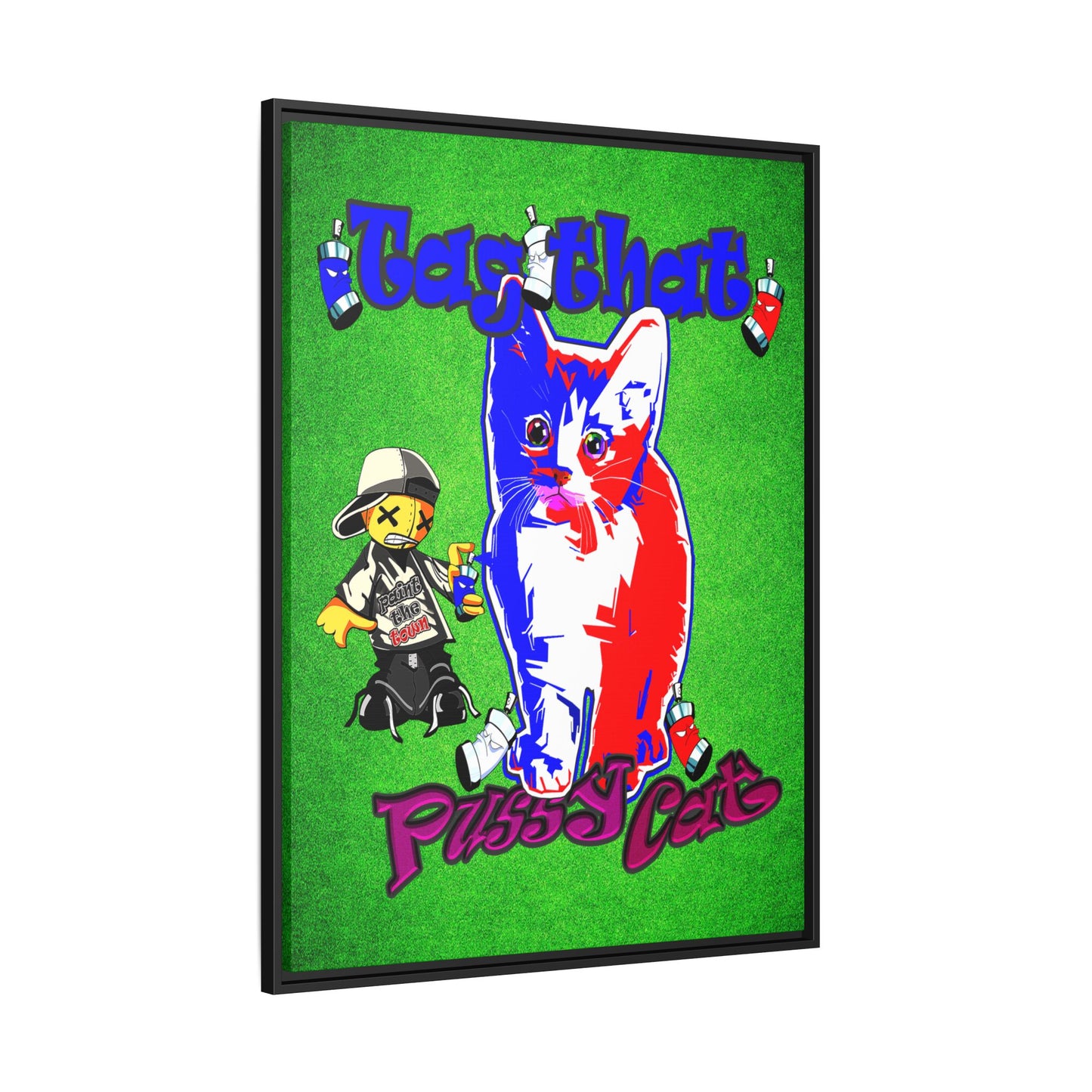 tag that - framed canvas art (green turf)
