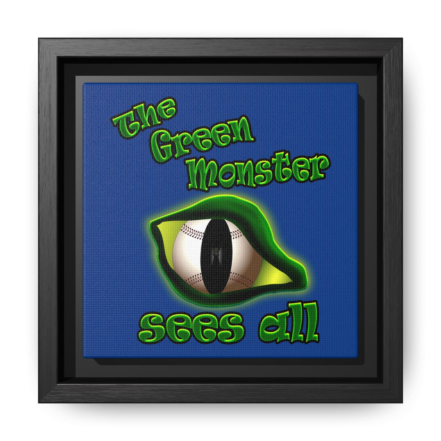 green monster - framed canvas art (dark blue)
