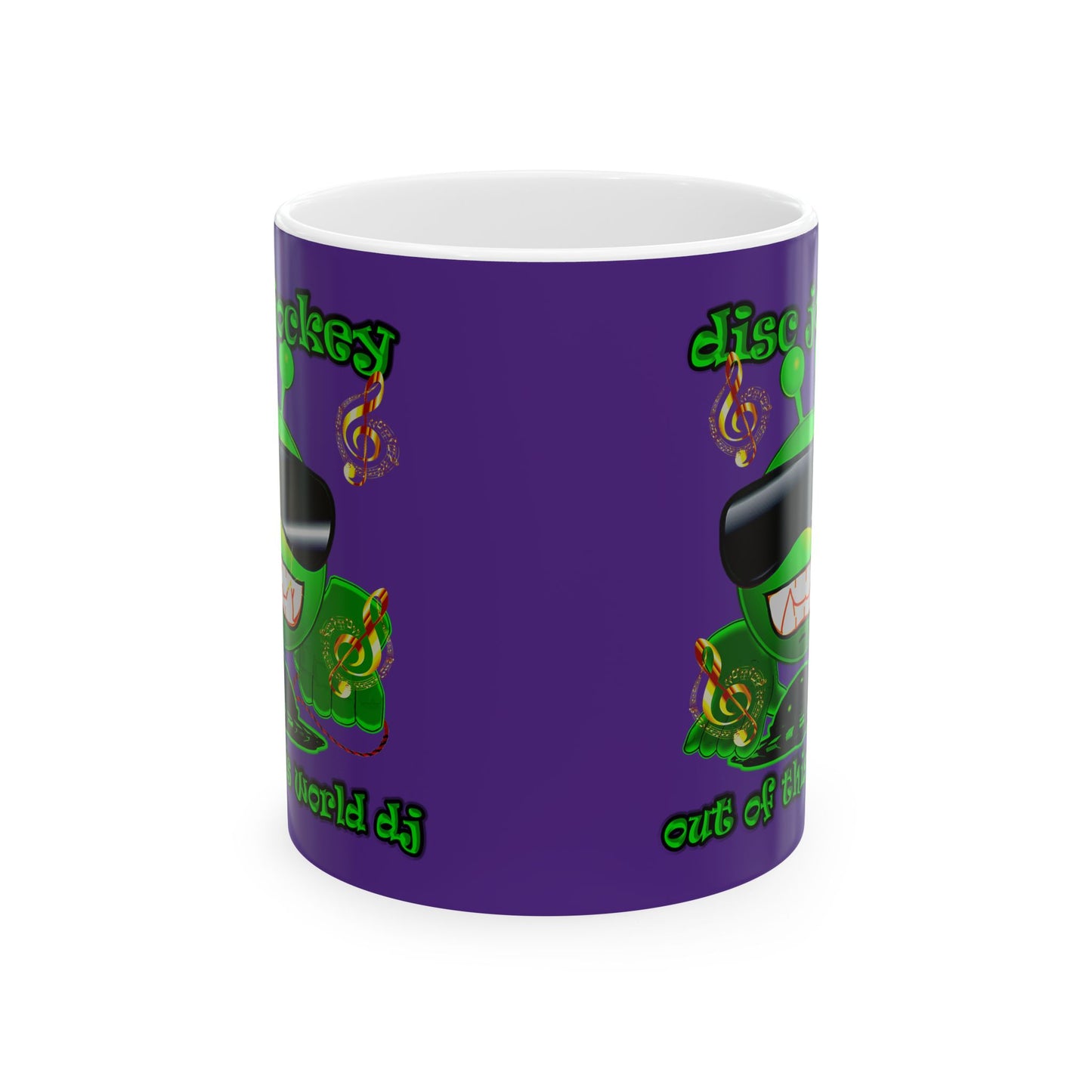 disc jockey - White Mug (purple)