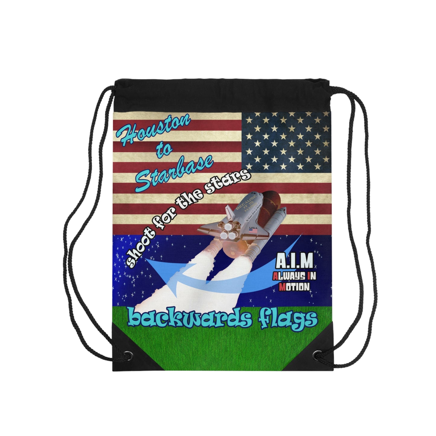 shoot for the stars - Drawstring Bag ('snoops' background)