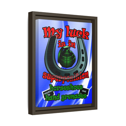 my luck - framed canvas art (blue-white wave)