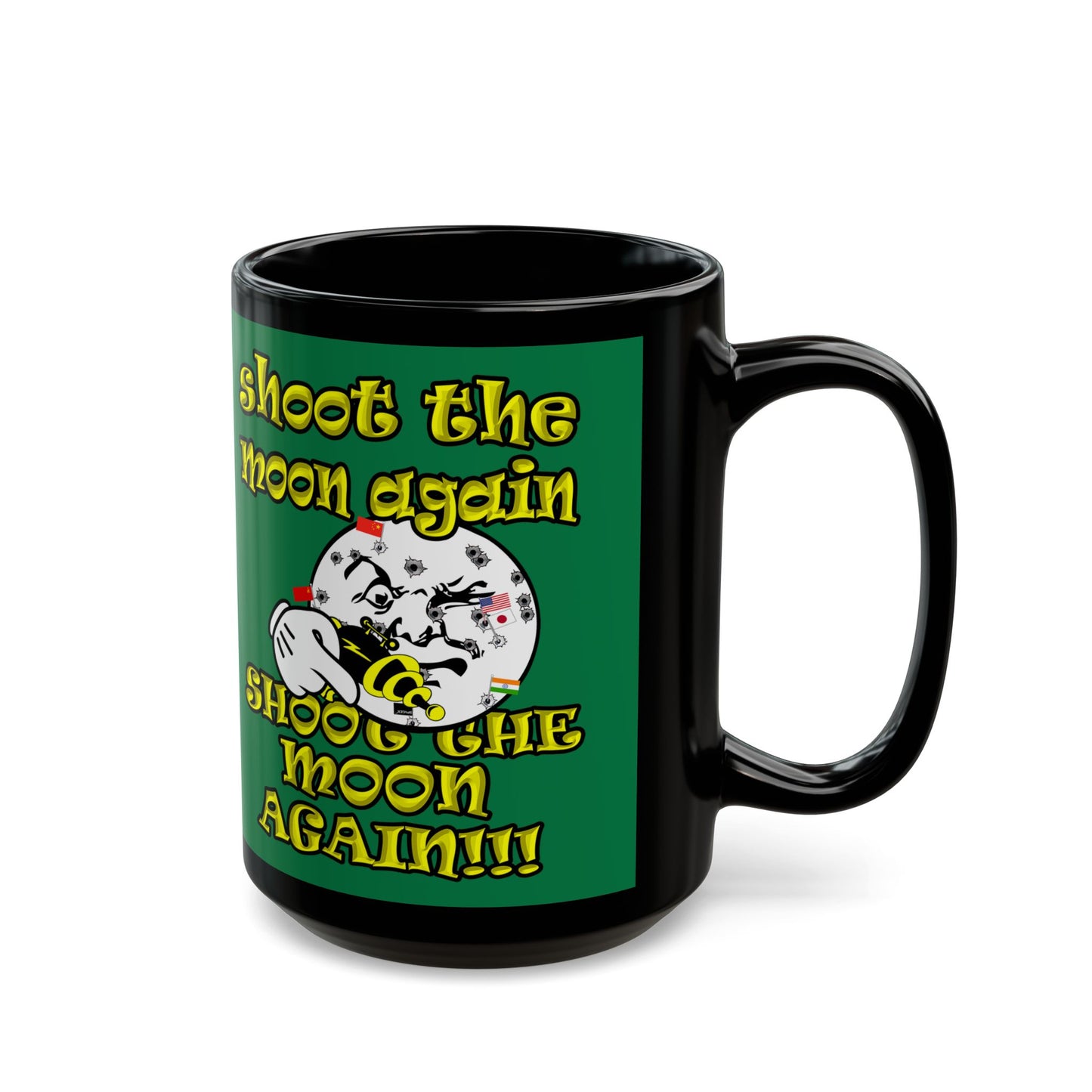 shoot the moon again - Black Mug (dark green)
