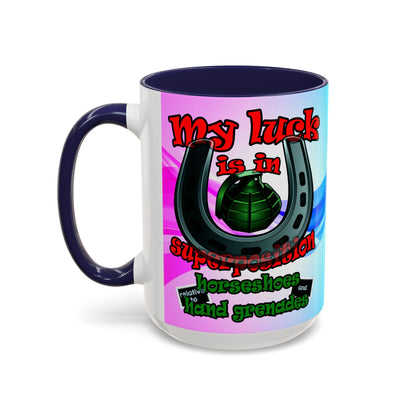 my luck - Accent Mug (light blue-pink wave)