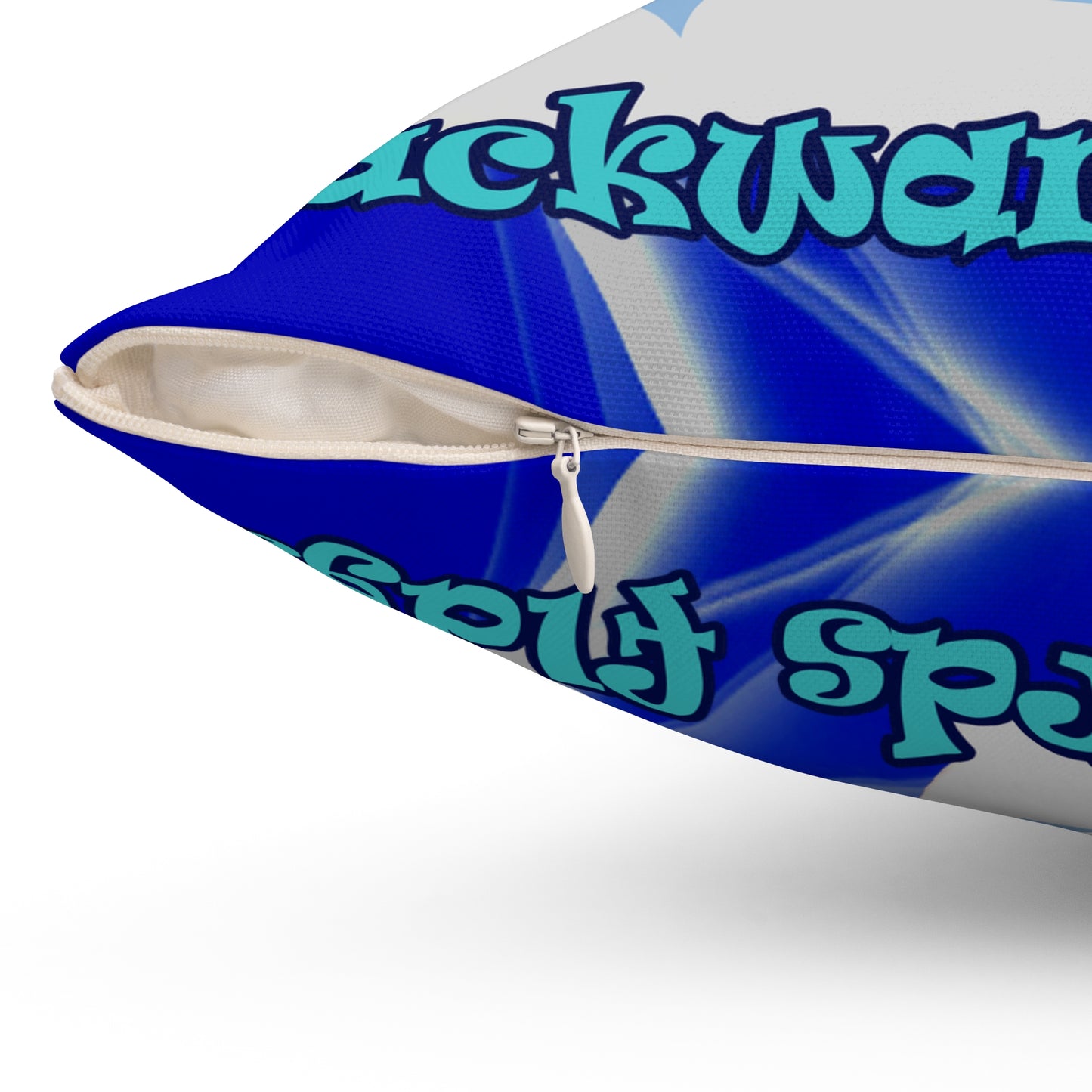 shoot for the stars - Spun Polyester Square Pillow - (blue-white wave)
