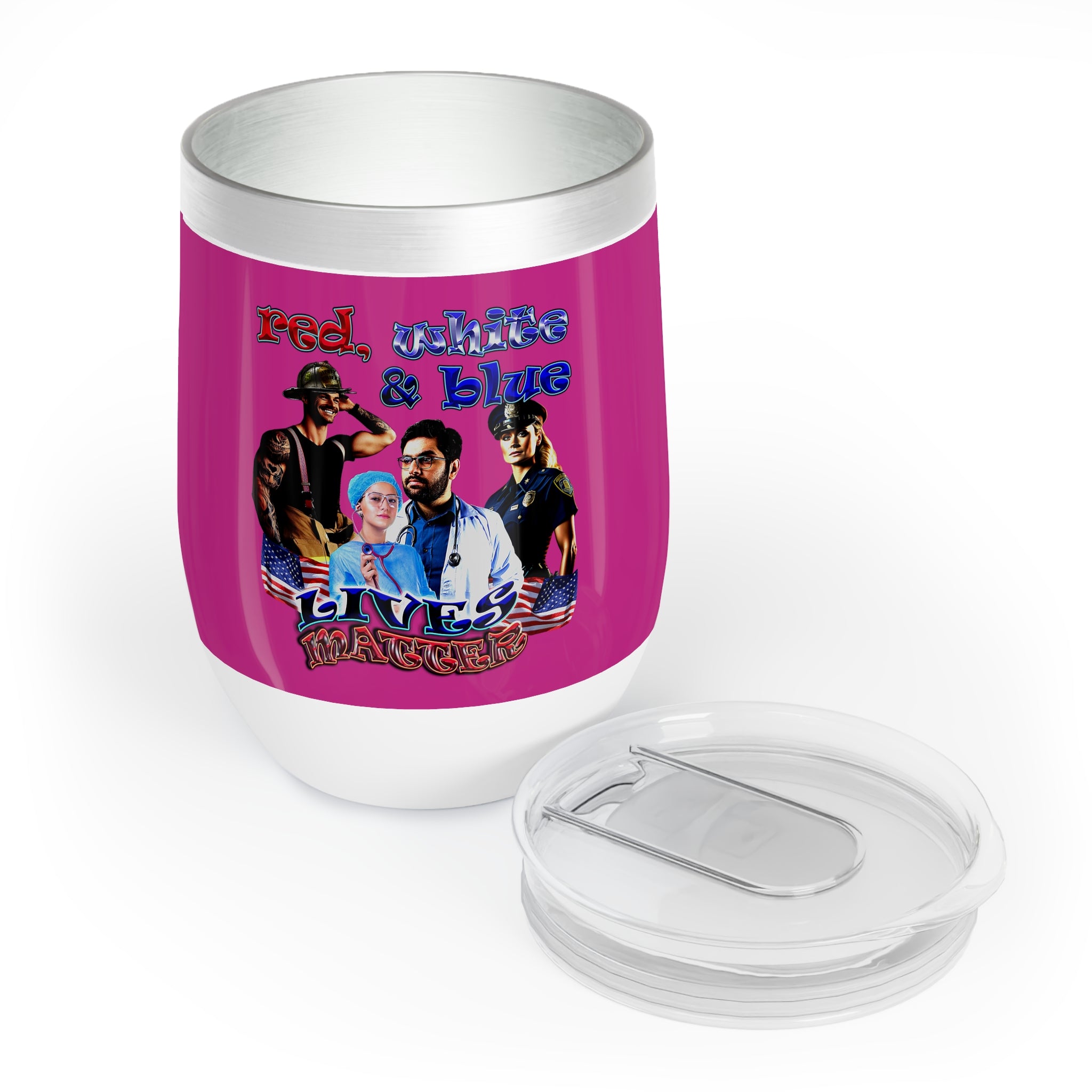 rw&b lives matter - Chill Wine Tumbler (pink)