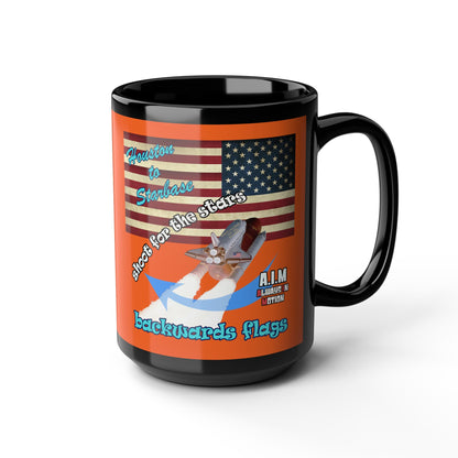 shoot for the stars - Black Mug (orange)