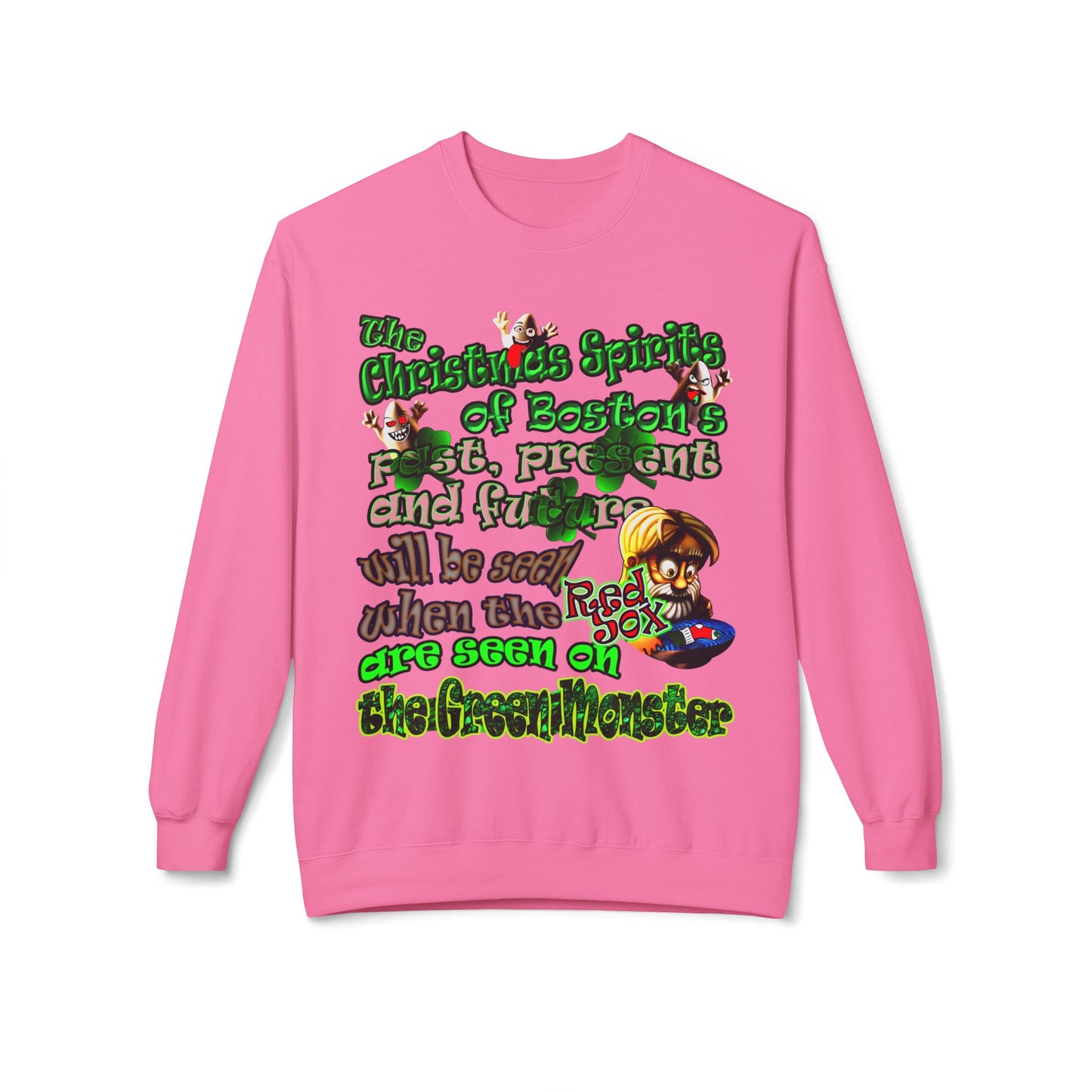 christmas spirits of boston - Unisex Midweight Softstyle Fleece Crewneck Sweatshirt