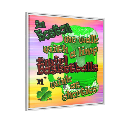 celtics logo - framed canvas art (color blur)