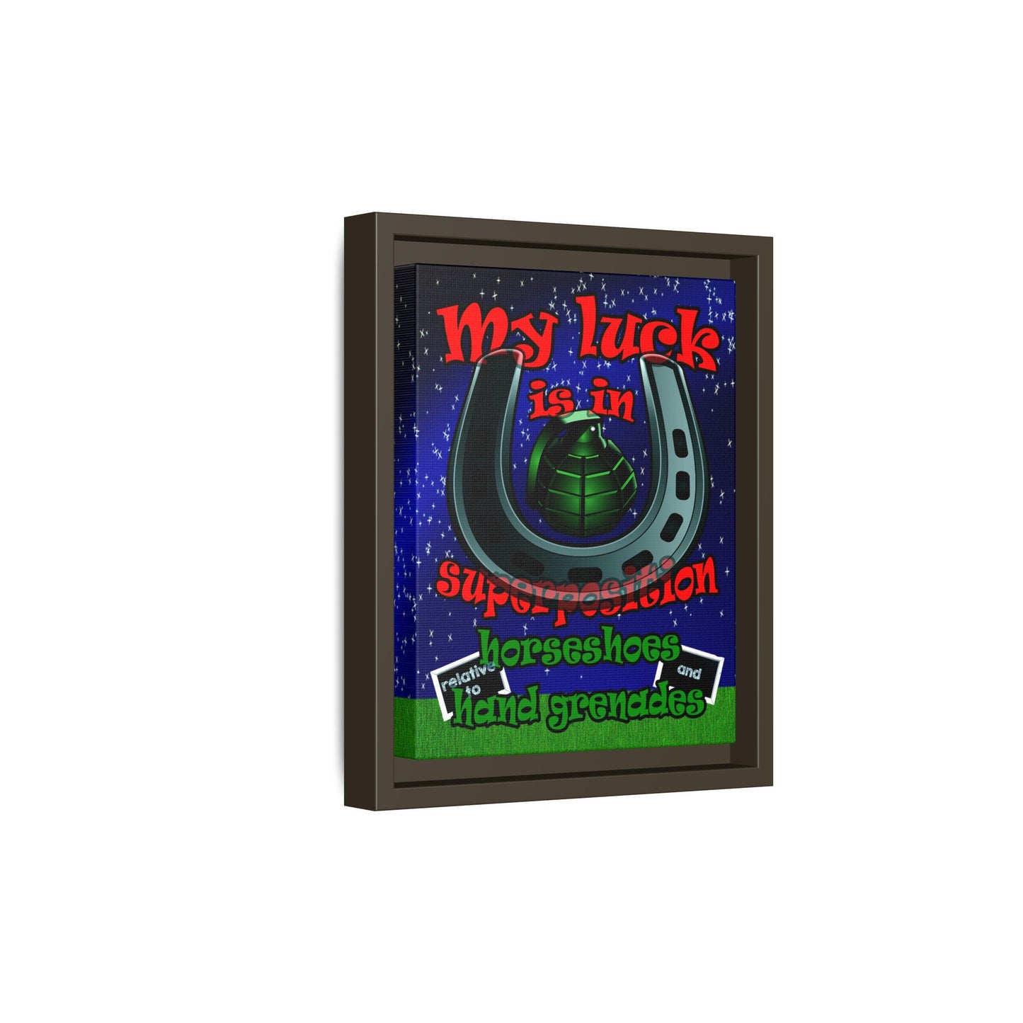 my luck - framed canvas art ('snoops' background)