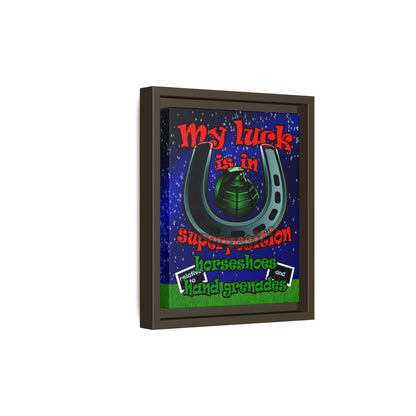 my luck - framed canvas art ('snoops' background)