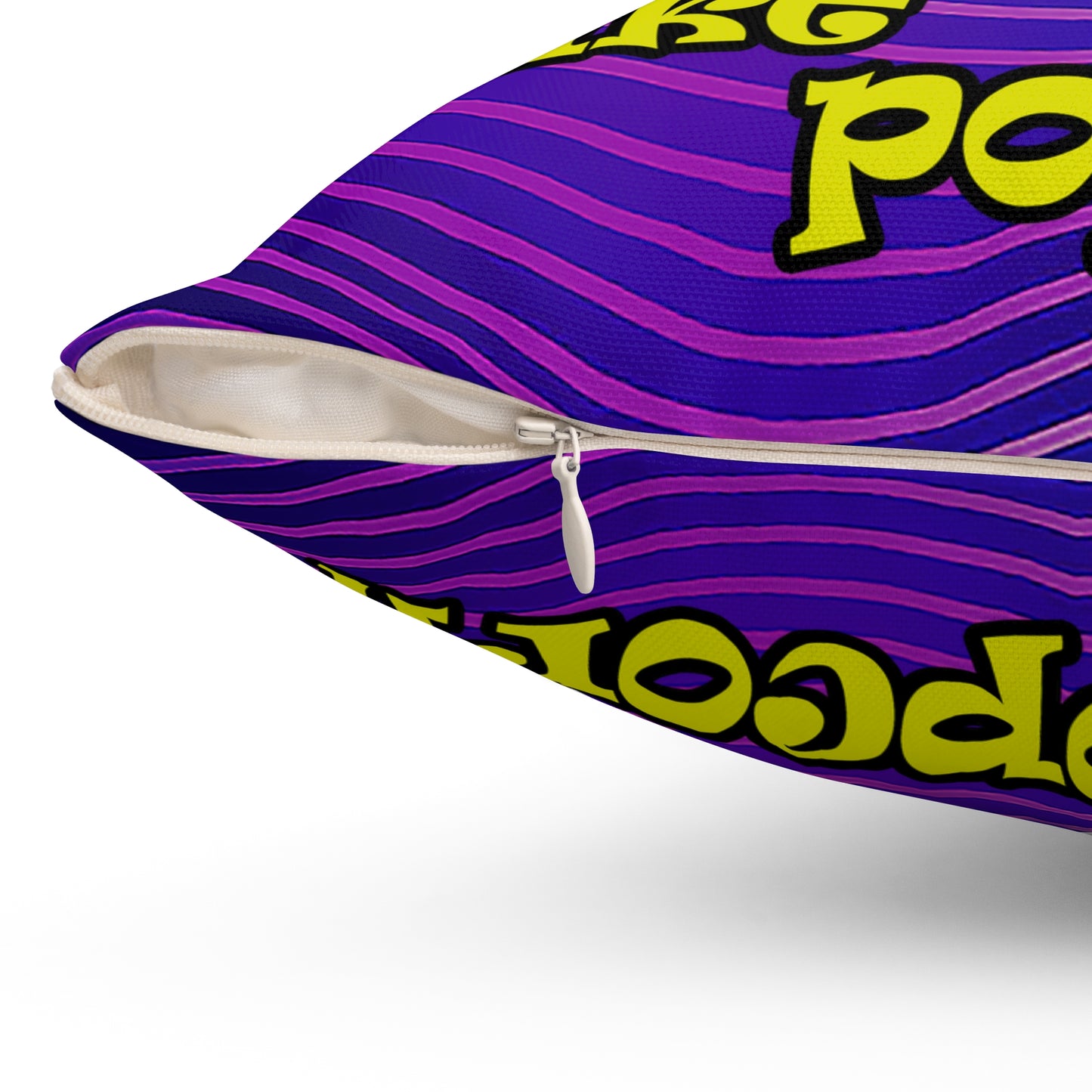 popping like popcorn - Spun Polyester Square Pillow - (purple wave)