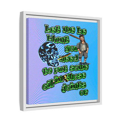 og - framed canvas art (light blue-purple wave)