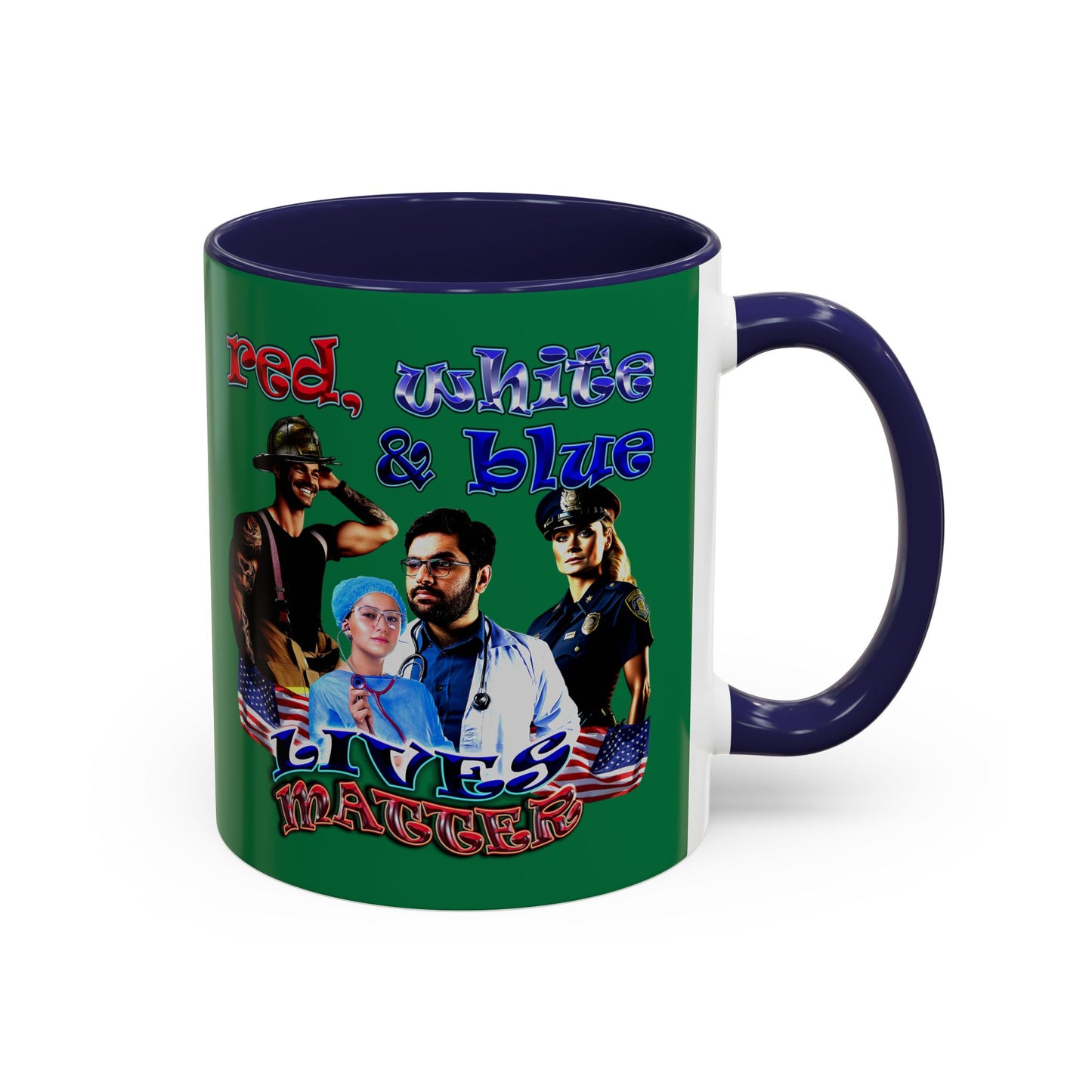 rw&b lives matter - Accent Mug (dark green)