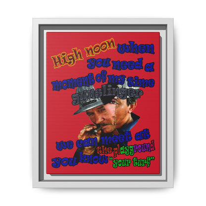 high noon - framed canvas art (dark red)