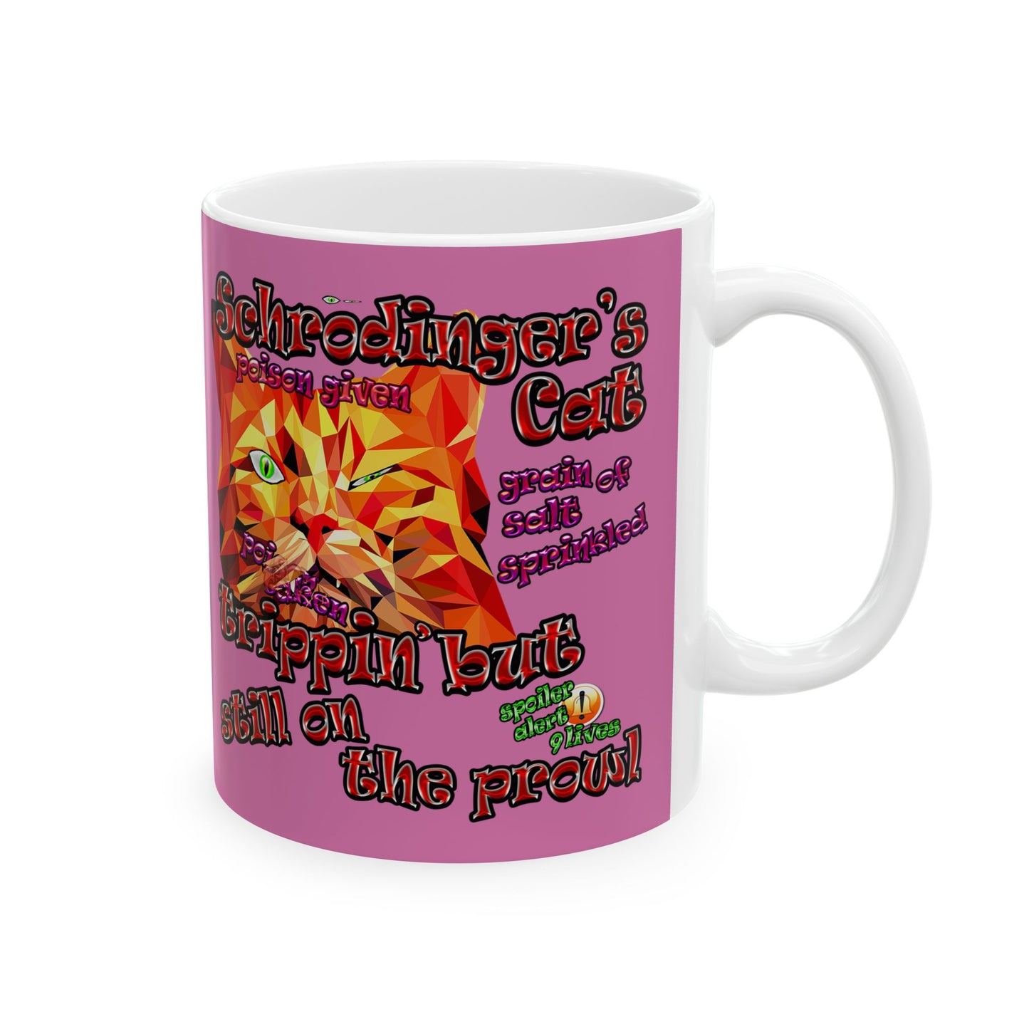 schrodinger's cat - White Mug (light pink)