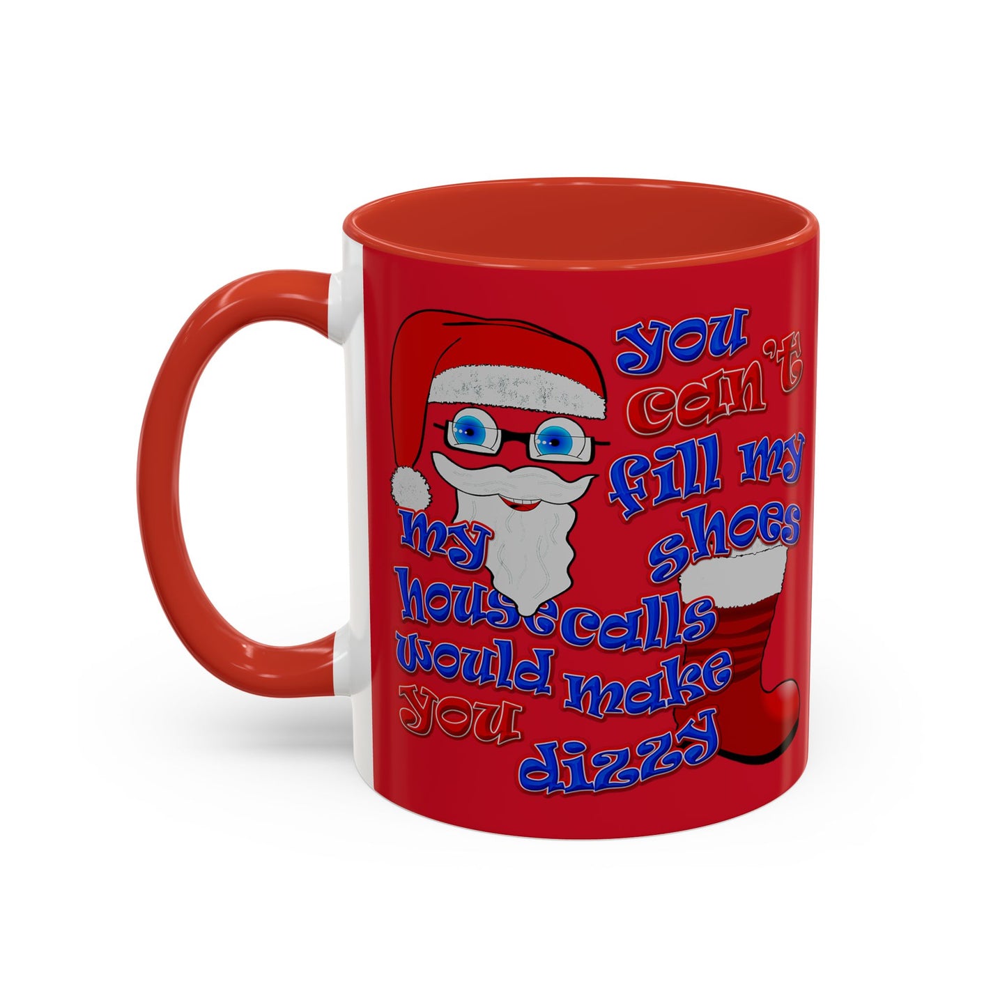 santa's shoes - Accent Mug (dark red)