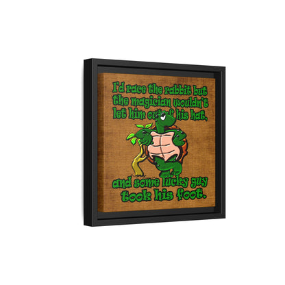 turtle race - framed canvas art (brown papyrus)