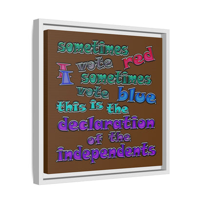 declaration of the independents - framed canvas art (brown)