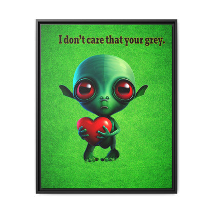 I don't care that your grey - framed canvas art (green turf)