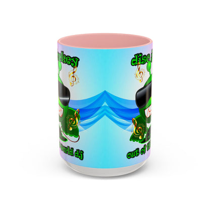 disc jockey - Accent Mug (light blue-pink wave)