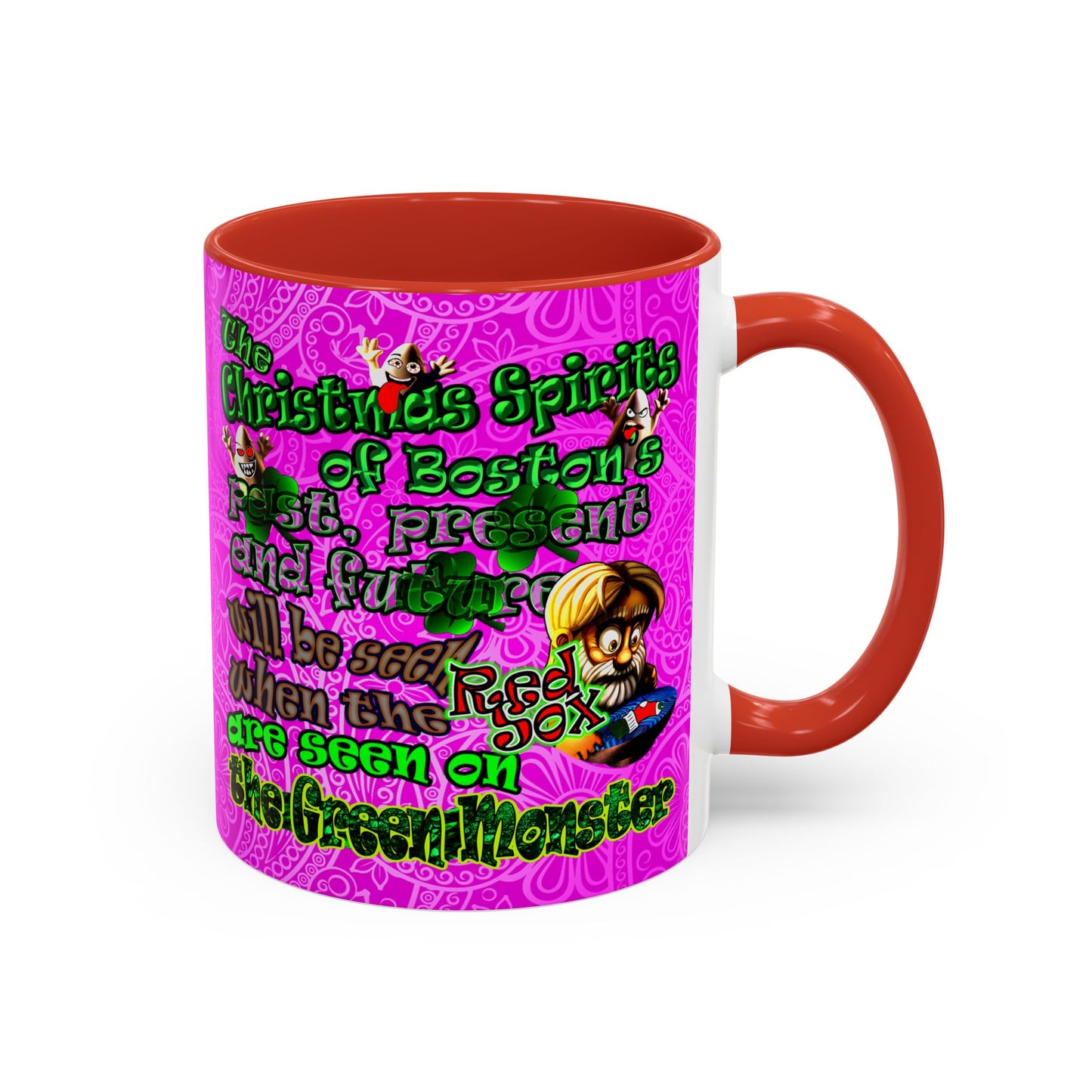 christmas spirits of boston - Accent Mug (pink swirl)