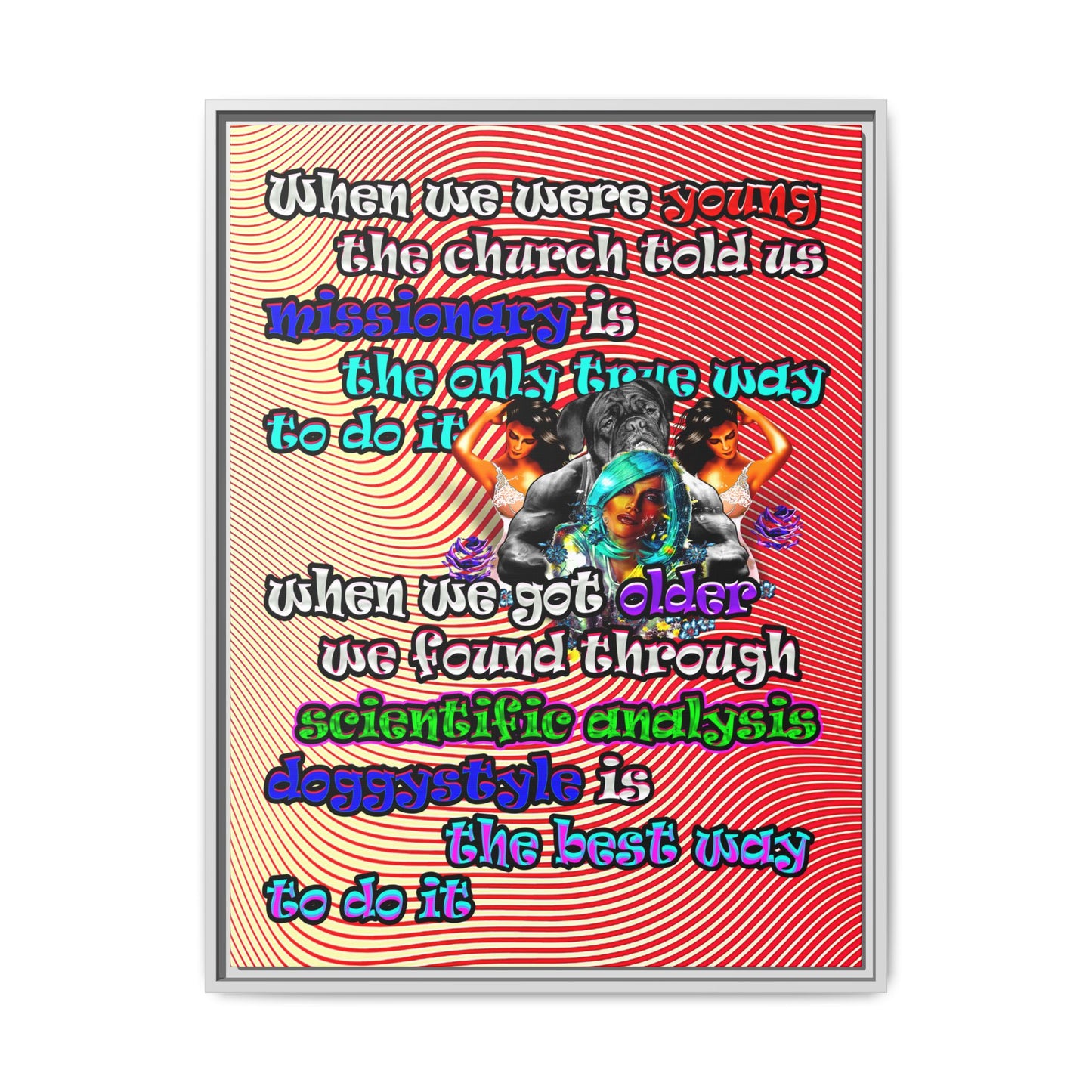 doggystyle - framed canvas art (yellow-orange wave)