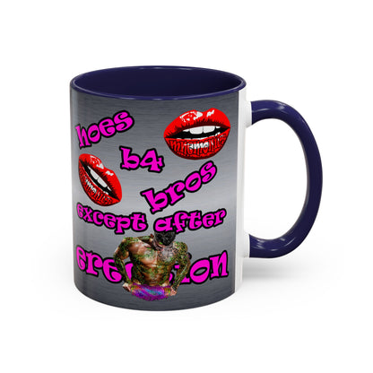 hoes b4 bros - Accent Mug (brushed nickel)