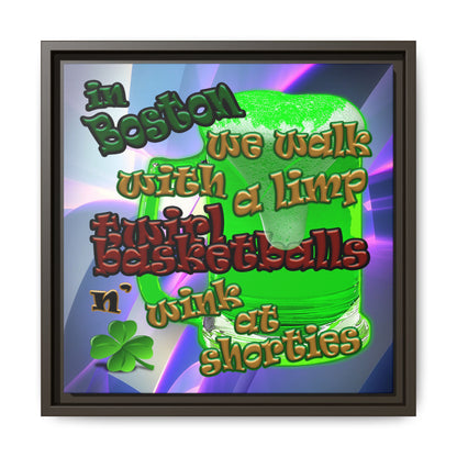 celtics logo - framed canvas art (grey-pink wave)