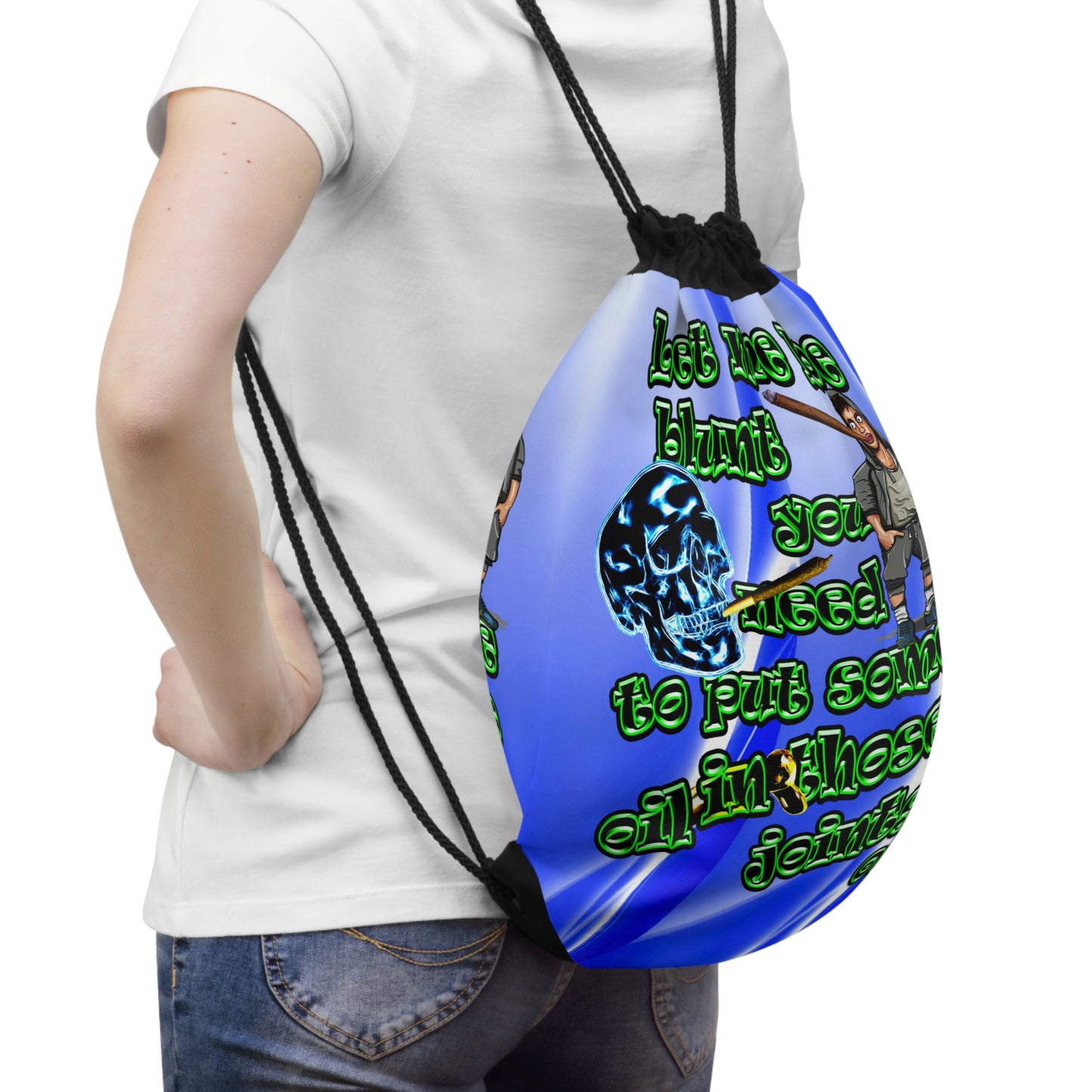 og - Drawstring Bag (blue-white wave)