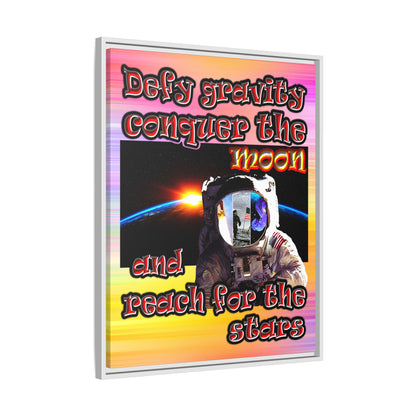 defy conquer reach - framed canvas art (color blur)