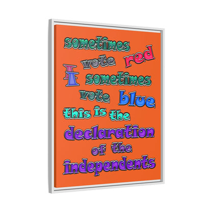 declaration of the independents - framed canvas art (orange)