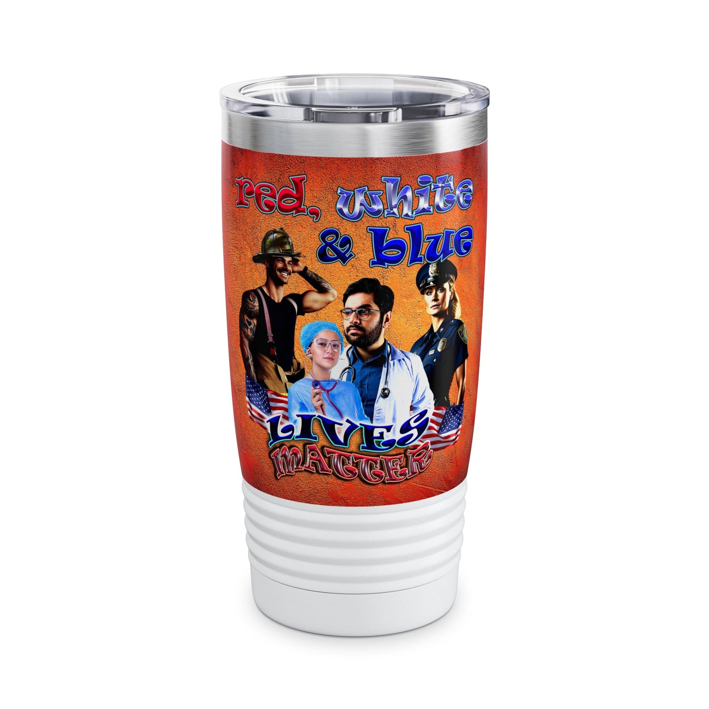 rw&b lives matter - Ringneck Tumbler, 20oz (burnt orange)