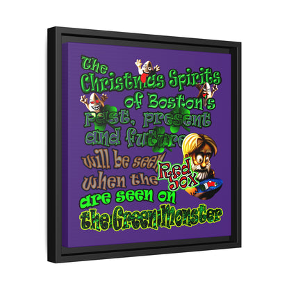 christmas spirits of boston - framed canvas art (purple)