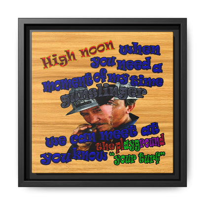 high noon - framed canvas art (butterscotch wood finish)