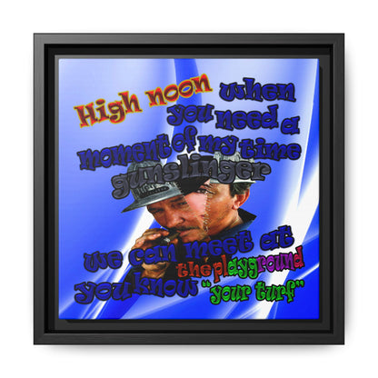 high noon - framed canvas art (blue-white wave)