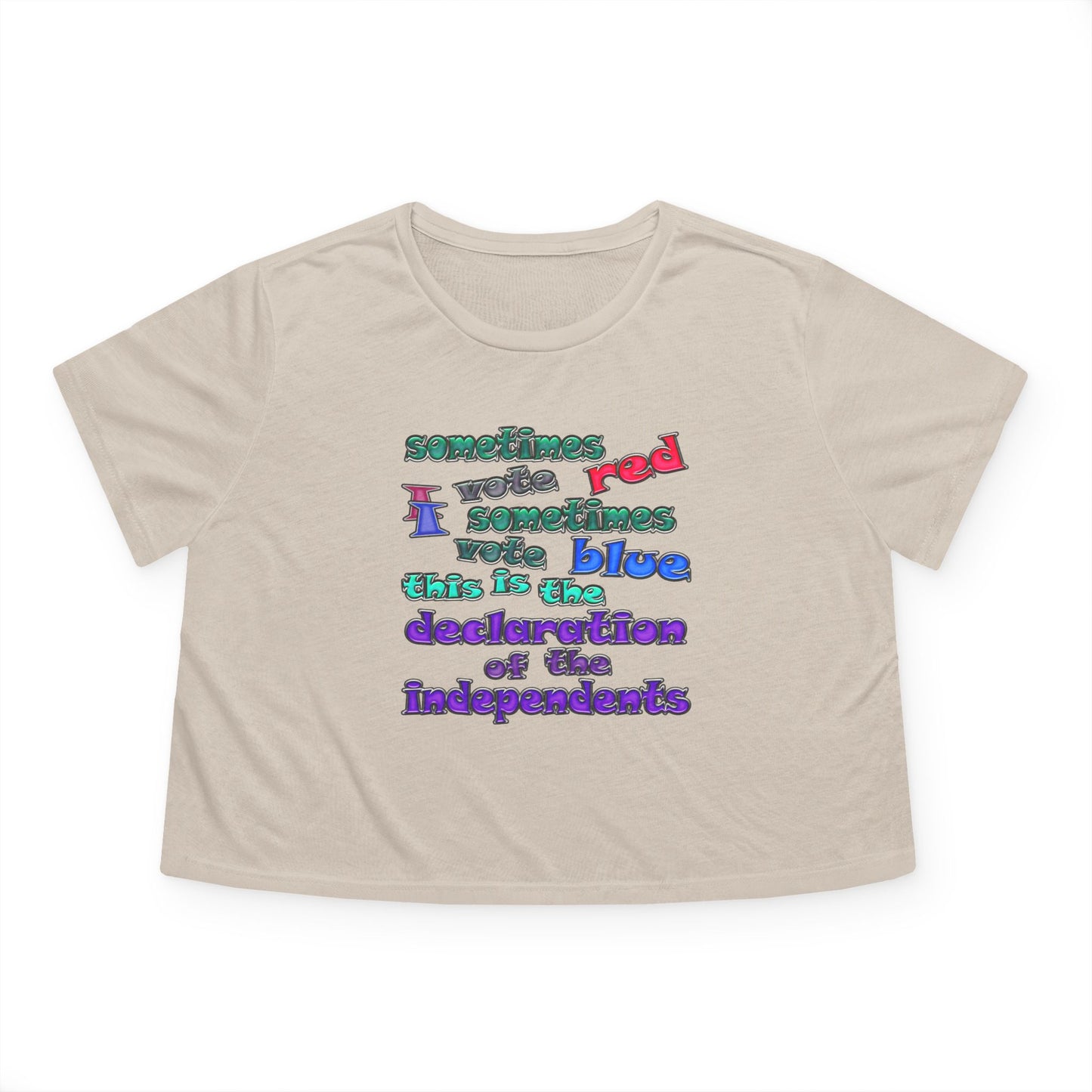 declaration of the independents - Women's Flowy Cropped Tee